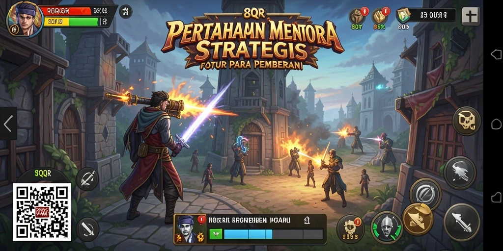 Tampilan gameplay menakjubkan dari 8QR Tower Defense.