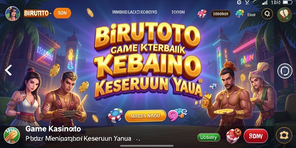 Screenshot BIRUTOTO menampilkan grafis permainan Kasino yang memukau.