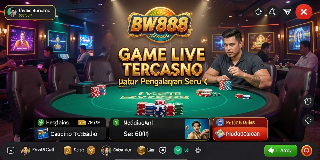 Tampilan utama gameplay Live Casino di BW888 dengan dealer langsung.