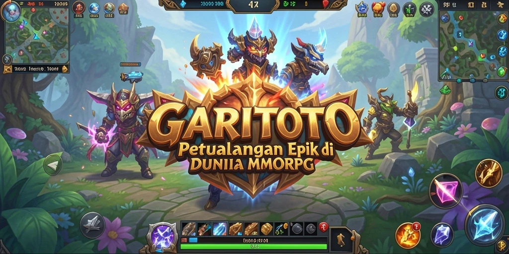 Tangkapan layar GARITOTO menampilkan pertarungan epik antara para pemain di dunia MMORPG.