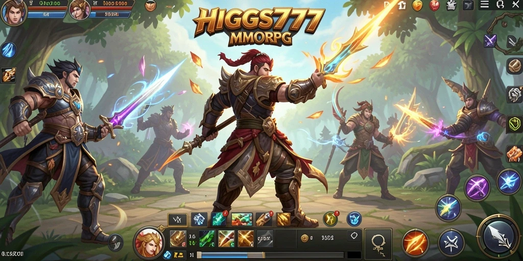 Screenshot menampilkan aksi seru dalam HIGGS777 MMORPG.