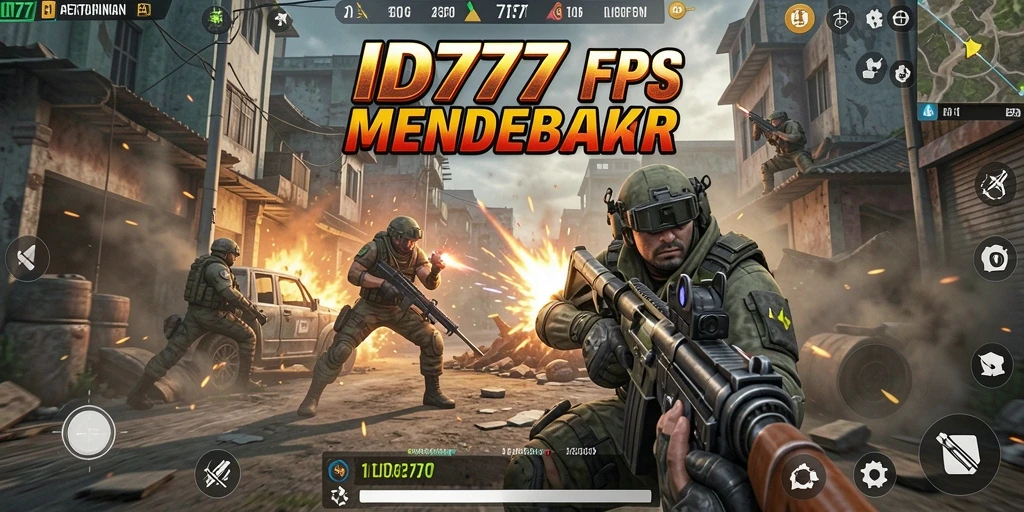 Tangkapan layar menampilkan aksi menegangkan dalam gameplay FPS ID777.