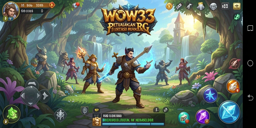 Tampilan gameplay WOW33 yang menegangkan dan penuh aksi RPG.