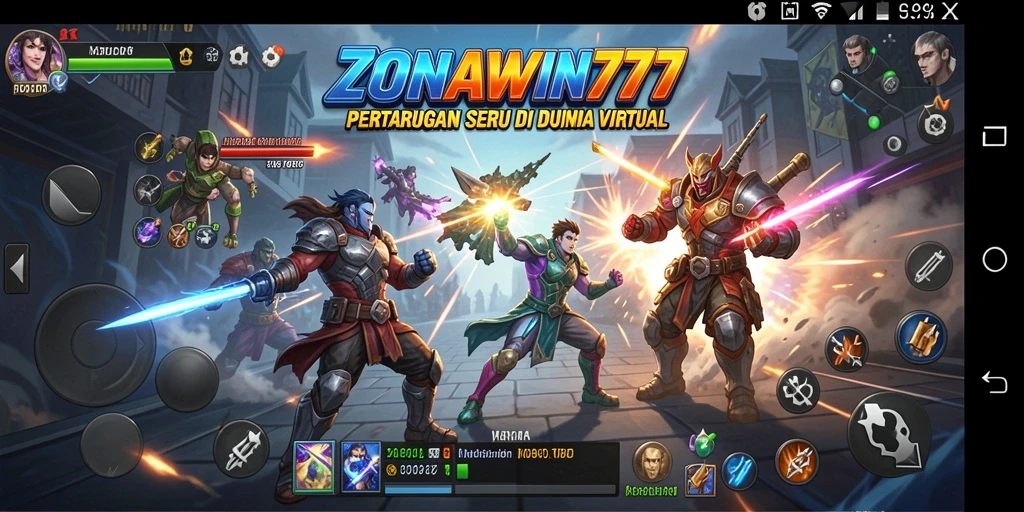 Tampilan gameplay seru dalam ZONAWIN777 dengan aksi pertarungan yang intens.